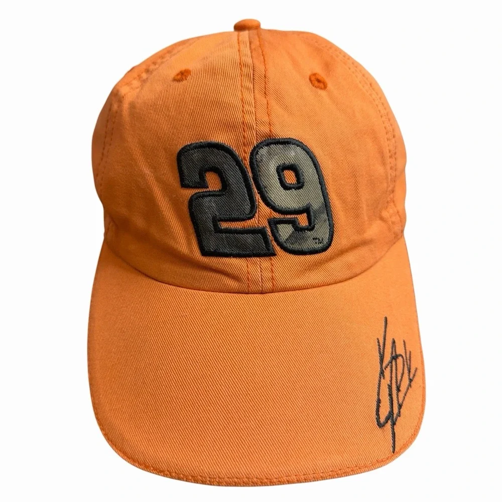 Dale Earnhardt Jr. #29 Chase Authentics NASCAR Signed Orange Strapback Hat